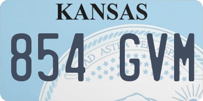 KS license plate 854GVM