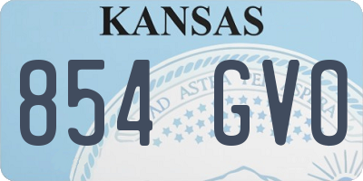 KS license plate 854GVO