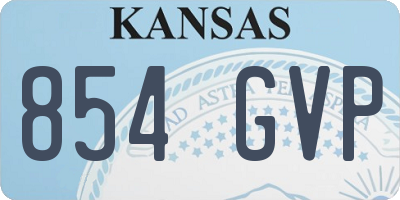 KS license plate 854GVP