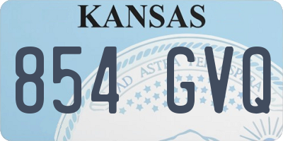 KS license plate 854GVQ