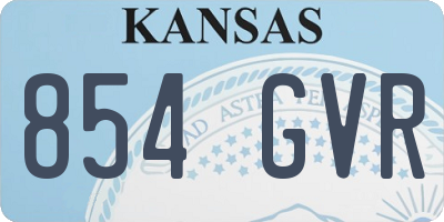 KS license plate 854GVR