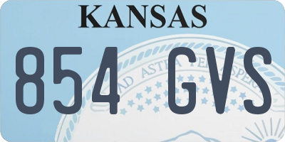 KS license plate 854GVS