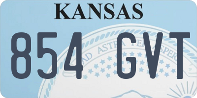 KS license plate 854GVT