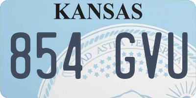 KS license plate 854GVU