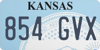 KS license plate 854GVX