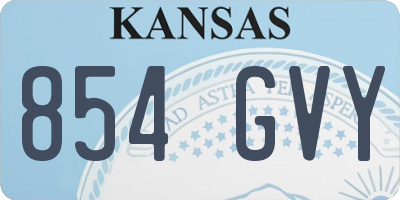 KS license plate 854GVY