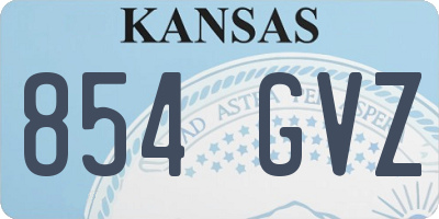 KS license plate 854GVZ