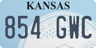 KS license plate 854GWC
