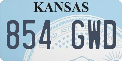 KS license plate 854GWD