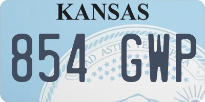 KS license plate 854GWP
