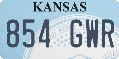 KS license plate 854GWR