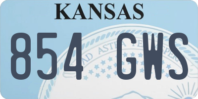 KS license plate 854GWS