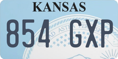 KS license plate 854GXP