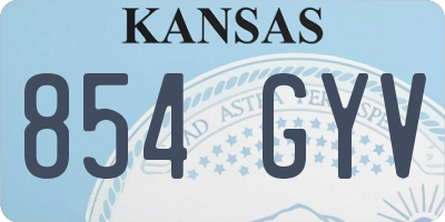 KS license plate 854GYV