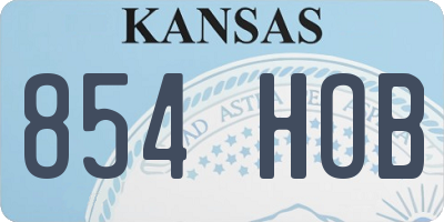 KS license plate 854HOB