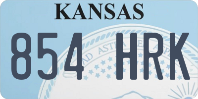 KS license plate 854HRK