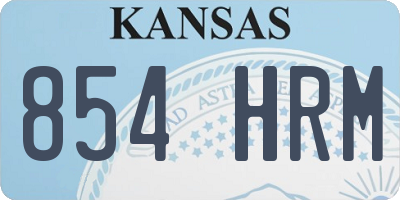 KS license plate 854HRM