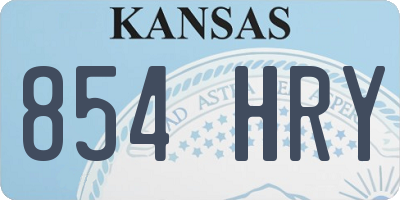 KS license plate 854HRY