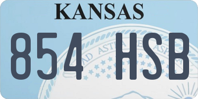 KS license plate 854HSB