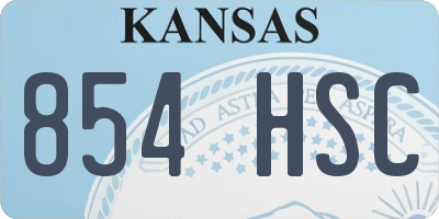 KS license plate 854HSC