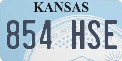 KS license plate 854HSE