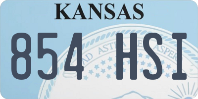 KS license plate 854HSI