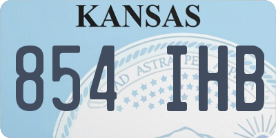 KS license plate 854IHB