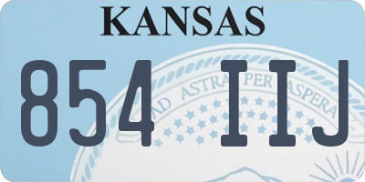 KS license plate 854IIJ