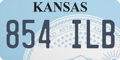 KS license plate 854ILB