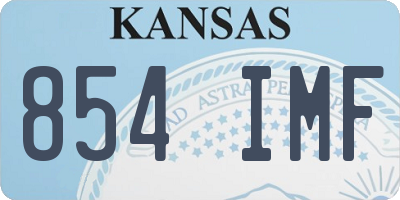 KS license plate 854IMF