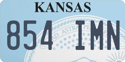 KS license plate 854IMN