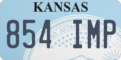 KS license plate 854IMP