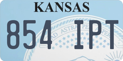 KS license plate 854IPT