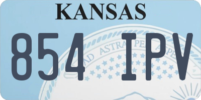 KS license plate 854IPV