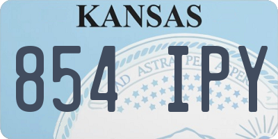 KS license plate 854IPY