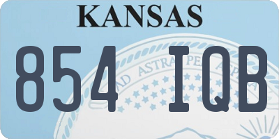 KS license plate 854IQB
