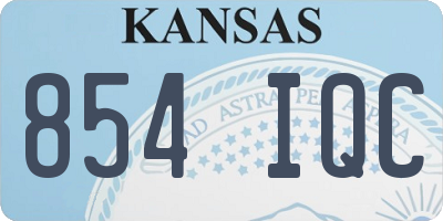 KS license plate 854IQC