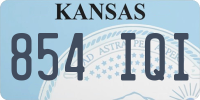 KS license plate 854IQI