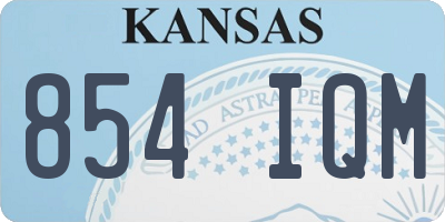 KS license plate 854IQM