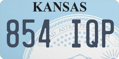 KS license plate 854IQP