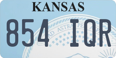 KS license plate 854IQR