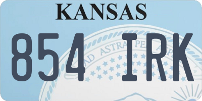 KS license plate 854IRK