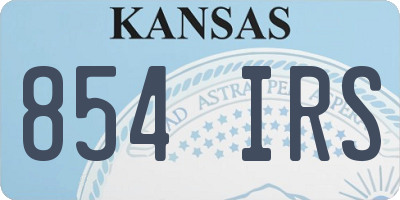 KS license plate 854IRS