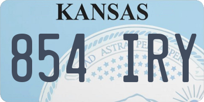 KS license plate 854IRY