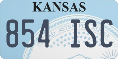 KS license plate 854ISC
