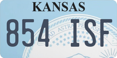 KS license plate 854ISF
