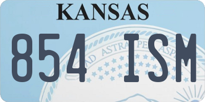 KS license plate 854ISM
