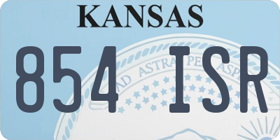 KS license plate 854ISR