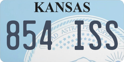 KS license plate 854ISS