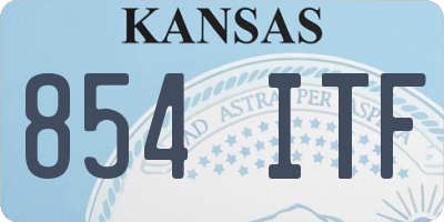 KS license plate 854ITF
